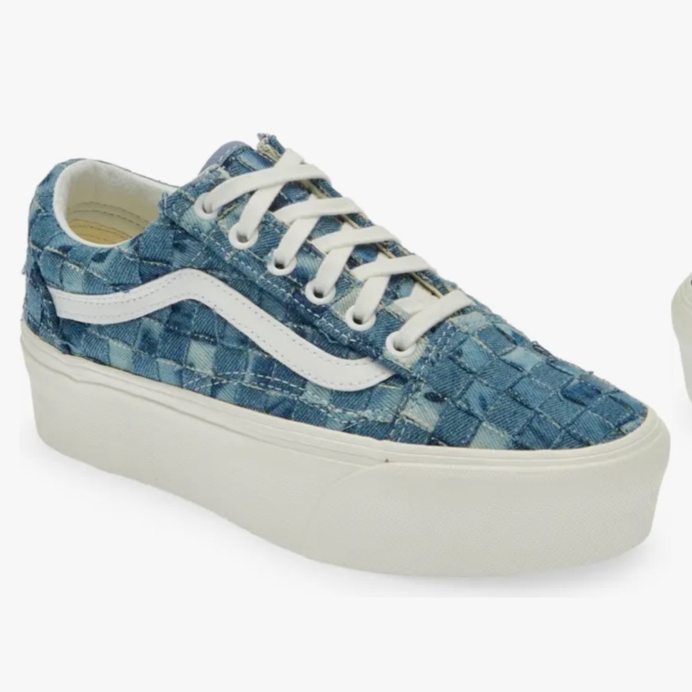 VANS UA Old Skool Platform Sneaker In Woven Denim/ Multi